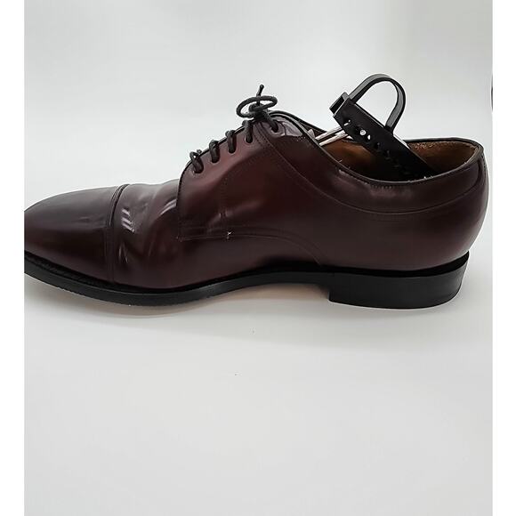 Johnston & Murphy Mens 10 Leather Cap-Toe Oxford Dress Shoes Burgundy Classic main image 7